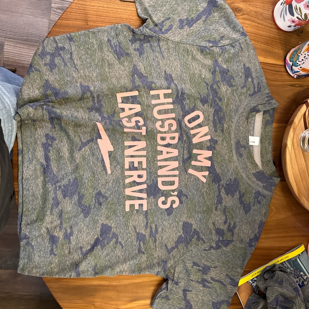 Camouflage Grey & Green Ladies T-Shirt